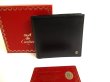 Photo1: Cartier Pasha de Cartier Black Leather Gold Logo Bifold Bill Wallet #9743