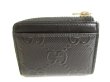 Photo2: GUCCI GG Embossed Black Leather Coin purse Compact Wallet #9745