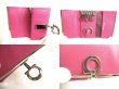 Photo8: Salvatore Ferragamo Gancini Dark Pink Leather Silver H/W 6Pics Key Case #9760