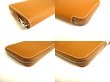 Photo7: HERMES Brown Veau Epson SILK'IN LINE Round Zip Wallet Azap Long #9761