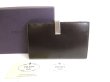 Photo1: PRADA Saffiano Dark Brown Leather Bifold Wallet Compact Wallet #9765