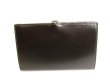 Photo2: PRADA Saffiano Dark Brown Leather Bifold Wallet Compact Wallet #9765