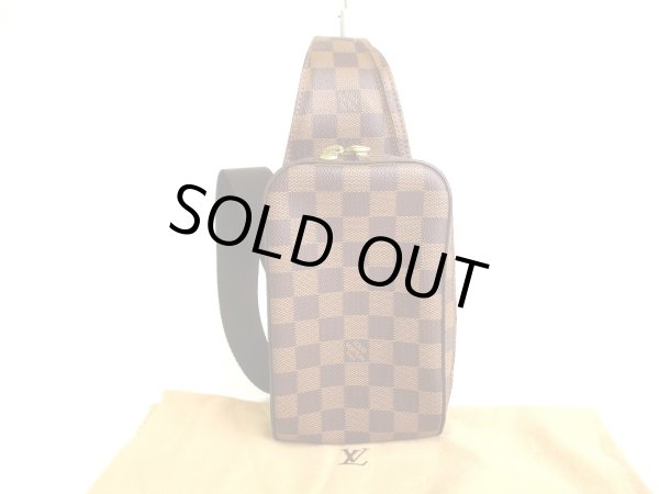 Photo1: LOUIS VUITTON Damier Brown Leather Waist Packs Belt Bag Geronimos #9771