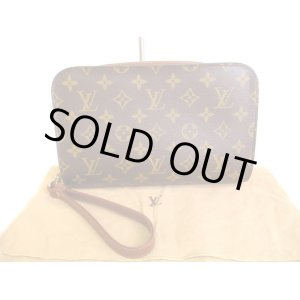 Photo: LOUIS VUITTON Monogram Brown Leather Clutch Bag Orsay #9772