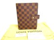 Photo1: LOUIS VUITTON Damier Leather Document Holders Medium Ring Agenda Cover #9779