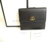 Photo1: GUCCI GG Marmont Black Leather Bifold Wallet Compact Wallet #9783