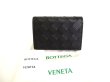 Photo1: BOTTEGA VENETA Intrecciato Black Leather Business Card Holder #9793