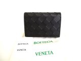 Photo: BOTTEGA VENETA Intrecciato Black Leather Business Card Holder #9793