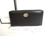 Photo: GUCCI Interlocking G Black Leather Round Zip Wallet #9795