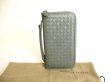 Photo1: BOTTEGA VENETA Intrecciato Moss Green Leather Round Zip Wallet Purse #9796