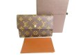 Photo1: LOUIS VUITTON Monogram Brown Leather Bifold Wallet Purse #9797