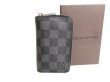 Photo1: LOUIS VUITTON Damier Graphite Leather Zippey Coin Purse #9805