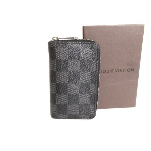 Photo: LOUIS VUITTON Damier Graphite Leather Zippey Coin Purse #9805