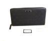 Photo1: GUCCI GG Black Canvas and Leather Round Zip Long Wallet #9811