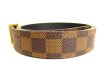 Photo2: LOUIS VUITTON Damier Brown Gold Buckle Belt Waist Size 75-85cm S #9812