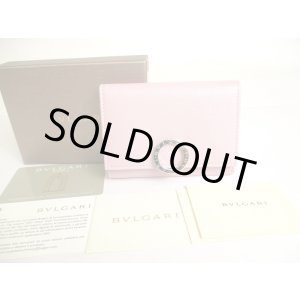 Photo: BVLGARI Logo Clip Light Pink Leather Business Card Case Card Holder #9814