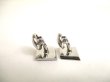 Photo6: LOUIS VUITTON Silver Metal Cuffs Cufflinks Damier #9816