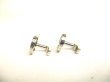 Photo2: LOUIS VUITTON Monogram Flower Silver Steel LV Catch Cufflinks #9817