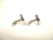 Photo3: LOUIS VUITTON Monogram Flower Silver Steel LV Catch Cufflinks #9817