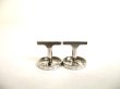 Photo5: LOUIS VUITTON Monogram Flower Silver Steel LV Catch Cufflinks #9817