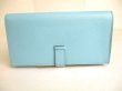 Photo2: HERMES Blue Atoll Veau Epson Gold H/W Long Wallet Bearn Soufflet #9819