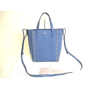 Photo: Jimmy Choo Metal Stars Butterfly Blue Leather Hand Bag w/Strap Pegasi #9822