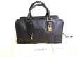 Photo1: LOEWE Black Goat Leather Hand Bag Purse Amazona 28 #9831