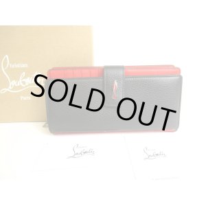 Photo: Christian Louboutin Paloma Black Red Leather Bifold Long Wallet #9835