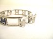 Photo6: HERMES Silver Plated Blue Bracelet Reversible H Bangle #9836