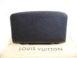 Photo1: LOUIS VUITTON Taiga Black Leather Zippey XL Wallet Clutch Bag #9837