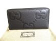 Photo1: GUCCI Jumpo GG Black Leather Zip Around Wallet Purse #9838