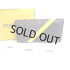 Photo: FENDI Zucca Gray Fabric Black Leather Bifold Long Wallet Flap Wallet #9839