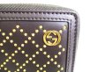 Photo9: GUCCI GG Diamante Spike Dark Brown Leather Round Zip Wallet #9841