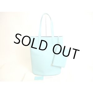 Photo: TIFFANY＆CO. Blue Leather Tote Bag Hand Bag w/Pouch #9843