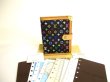 Photo1: LOUIS VUITTON Multicolor Black Leather Small Ring Agenda Cover #9852