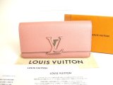 Photo: LOUIS VUITTON Rose Pink Tourillon Leather Capucines Wallet #9854