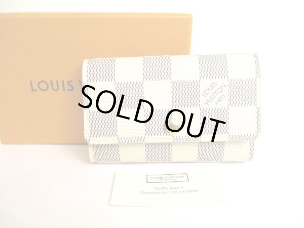 Photo1: LOUIS VUITTON Damier Azur Leather Multicles 6 Key Cases #9856