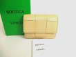 Photo1: BOTTEGA VENETA Cassette Beige Leather Trifold Wallet Compact Wallet #9857