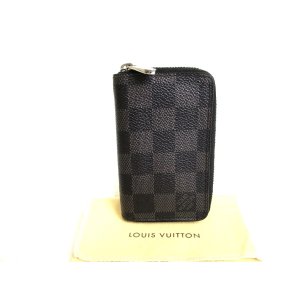 Photo: LOUIS VUITTON Damier Graphite Leather Zippey Coin Purse #9861