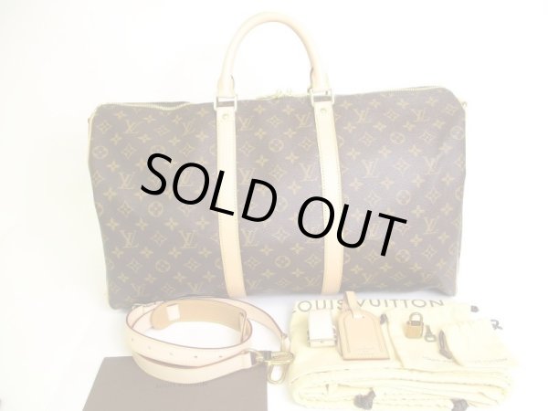 Photo1: LOUIS VUITTON Monogram Boston Bag Duffle Bag Keepall 50 Bandouliere #9862