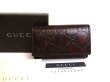 Photo1: GUCCI GG Guccissima Dark Brown Leather 6 Pics Key Cases #9866