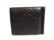 Photo2: GUCCI GG Embossed Black Leather Bifold Bill Wallet Purse #9873