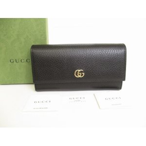 Photo: GUCCI Marmont G Black Leather Continental Wallet Flap Long Wallet #9875