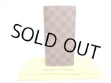 Photo: LOUIS VUITTON Damier Brown Leather Long Wallet Portefeuille Brazza #9879