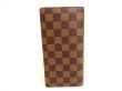 Photo2: LOUIS VUITTON Damier Brown Leather Long Wallet Portefeuille Brazza #9879