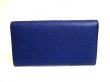 Photo2: BVLGARI Blue Leather Logo Clip Bifold Long Wallet #9880