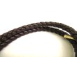 Photo6: BOTTEGA BENETA Intrecciato Dark brown Leather Bangle Bracelet #9883