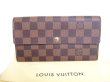 Photo1: LOUIS VUITTON Damier Brown Leather Bifold Long Wallet Sarah #9885