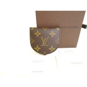 Photo: LOUIS VUITTON Monogram Brown Leather Coin Purse Porto Monnaie Gousset #9887