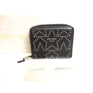 Photo: Jimmy Choo Graphic Star Black Leather Bifold Wallet Compact Wallet #9890